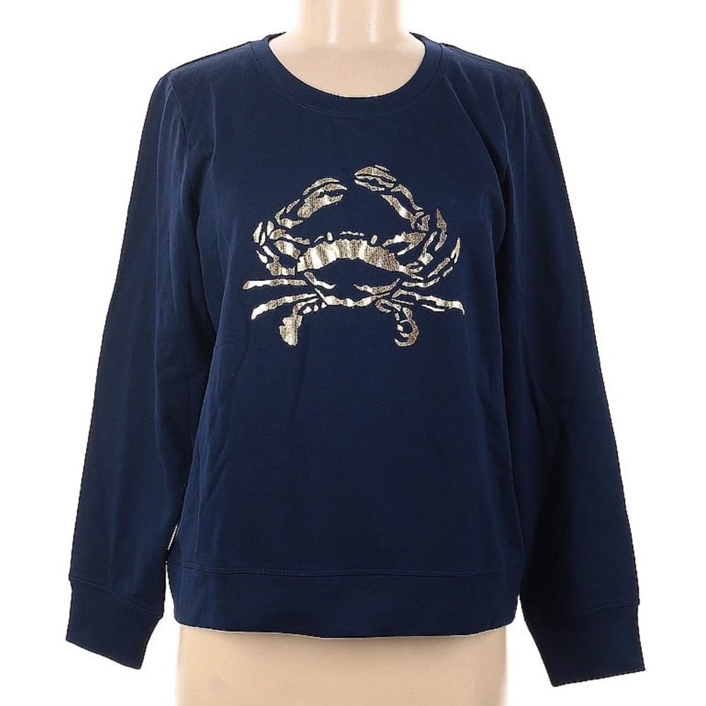 NWT J.Crew Factory Metallic Crab Sweatshirt